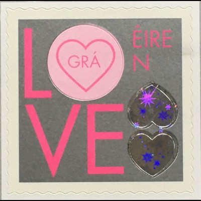 Irland 2020 Nr 2347 I Hochzeits- und Valentinstagsgrußmarke Herz Hologrammfolie