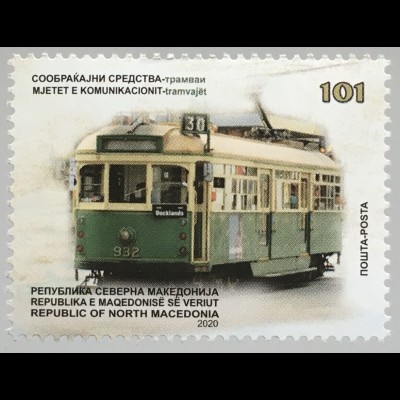 Makedonien Macedonia 2020 Nr. 916 Straßenbahn Verkehr Transport Trambahn