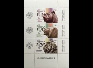 Bulgarien 2020 Block 496 Löwen von Sofia Wappentier Zahlungsmittel Wahrzeichen