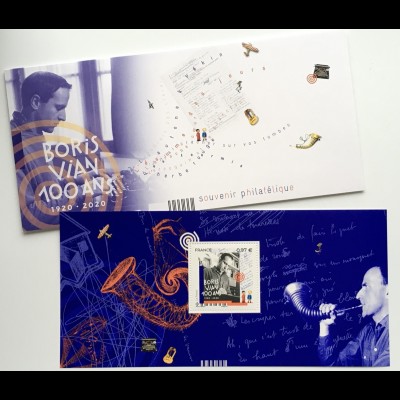 Frankreich France 2020 Block 465 100. Geburtstag von Boris Vian Jazzmusiker