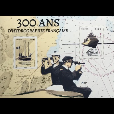 Frankreich France 2020 Block 470 350 Jahr hydrographische Aufzeichnungen Schiff