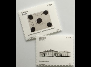 Litauen Lithuania 2020 Nr. 1331-32 Europa Historische Postrouten Postbeförderung