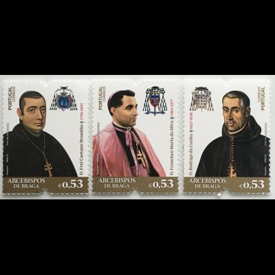 Portugal 2020 Nr. 4605-07 Erzbischöfe von Braga Kirche Religion Ordensträger