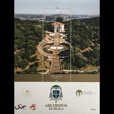 Portugal 2020 Block 458 Erzbischöfe von Braga Kirche Religion Ordensträger 