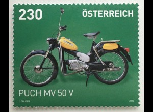 Österreich 2020 Nr. 3546 Motorräder Puch MV 50 V „Postler-Puch“ (1979)