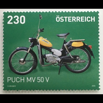 Österreich 2020 Nr. 3546 Motorräder Puch MV 50 V „Postler-Puch“ (1979)