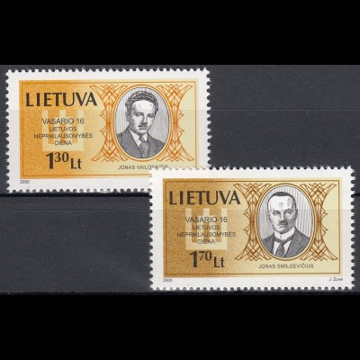 Litauen 2000 Michel Nr. 722–23 Unabhängigkeitstag