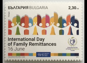 Bulgarien 2020 Nr. 5476 UPU International Day of Family Remittances Weltpostv.