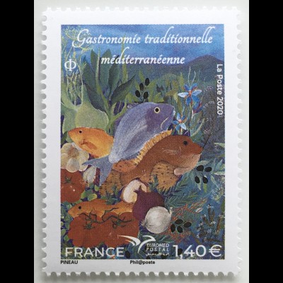 Frankreich France 2020 Nr. 7633 Euromed Postal: Gastronomie des Mittelmeerraumes