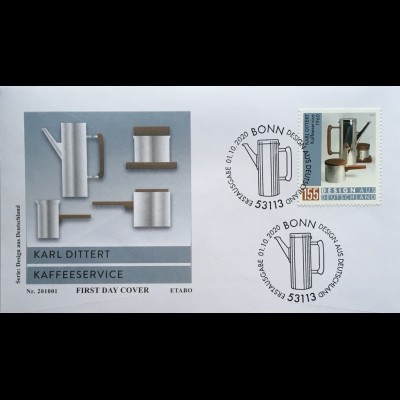 Bund BRD Ersttagsbrief FDC 1. Oktober 2020 Nr 3570 Design aus Deutschland