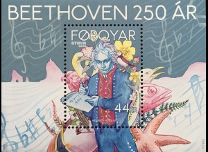 Dänemark Färöer 2020 Block 56 250. Geburtstag von Ludwig van Beethoven Komponist