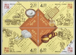 China Macau Macao 2020 Nr. 2312-15 Gastronomie Dessert Süßspeisen Zusammendruck