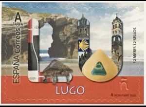 SpanienEspaña 2020 Nr. 5469 Lugo Freimarke 12 Monate 12 Marken Tourismus