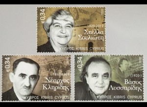 Zypern griechisch Cyprus 2020 Nr. 1442-44 Persönlichkeiten berühmte Personen 