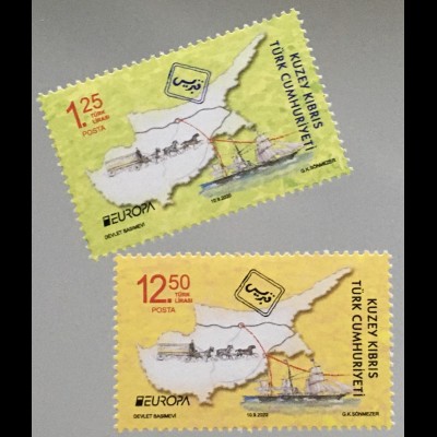 Zypern türkisch Cyprus Turkish 2020 Nr. 870-71 Europa Historische Postrouten