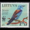 Litauen 2008 Michel Nr. 984-87 **, Weltweiter Naturschutz: Blauracke, WWF Satz