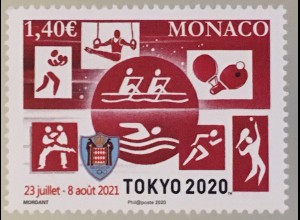 Monako Monaco 2020 Nr. 3512 Olympische Spiele in Tokyo Sport Wettkampf Disziplin