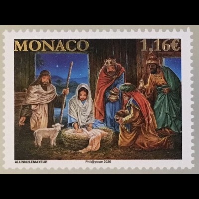 Monako Monaco 2020 Nr. 3513 Weihnachten Christmas Natale Maria und Josef