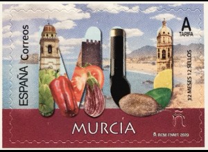 SpanienEspaña 2020 Nr. 5491 Freimarkenserie 12 Monate 12 Marken Murcia Tourismus