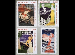 Monako Monaco 2020 Nr. 3505-08 Plakate von in Monaco gedrehten Filmen Cinema