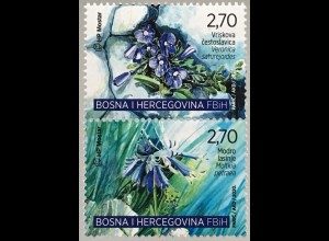 Bosnien Herzegowina Kroatische Post Mostar 2020 Nr 553-54 Flora Pflanzen Gewächs