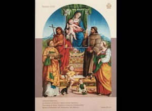 San Marino 2020 Block 96 Weihnachten Christmas Natale Maria mit Kind Engel