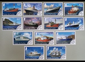Tristan da Cunha 2020 Nr. 1361-73 Moderne Postschiffe Posterkehr Seefahrt 