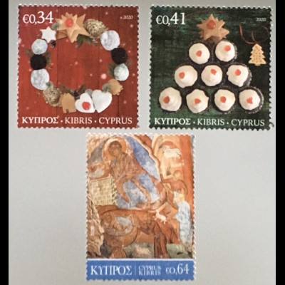 Zypern griechisch Cyprus 2020 Nr. 1445-47 Weihnachten Christmas Natale Kunst