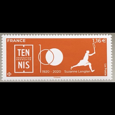 Frankreich France 2020 Nr. 7757 100 Jahre nationaler Tennisverband Ballsport
