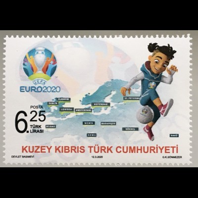 Zypern türkisch Cyprus Turkish 2020 Nr. 869 Geplante Fußball-Europameisterschaft