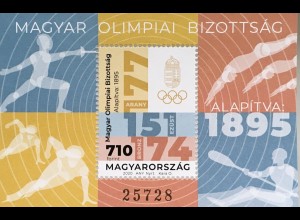 Ungarn Hungary 2020 Block 446 125 Jahre Nationales Olympisches Komitee Medaillen