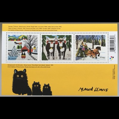 Kanada Canada 2020 Block 298 Maude Lewis Weihnachten und Three black Cats