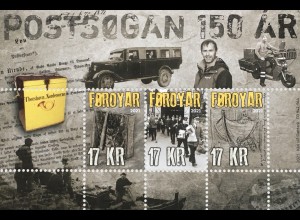 Dänemark Färöer 2021 Block 57 150 Jahre Post Postgeschichte Historie Briefkasten