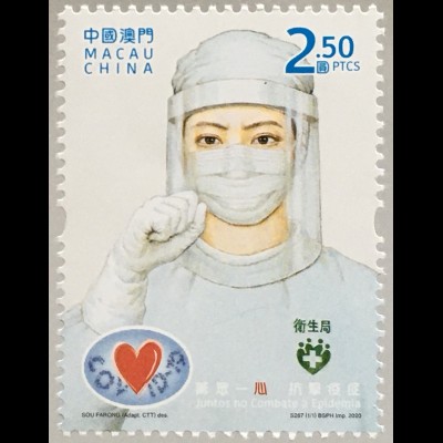 China Macau Macao 2020 Nr. 2329 Kampf gegen ... Herz