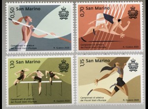 San Marino 2020 Nr. 2825-28 Geplante Leichtathletik-Meisterschaften in Europa