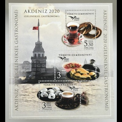 Türkei Turkey 2020 Block 201 Euromed Postal – Gastronomie des Mittelmeerraumes