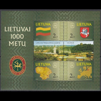 Litauen 2001 Block 22 1000 Jahre Litauen