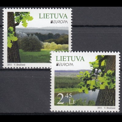 Litauen 2011 Michel Nr. 1063-64 Europa Der Wald