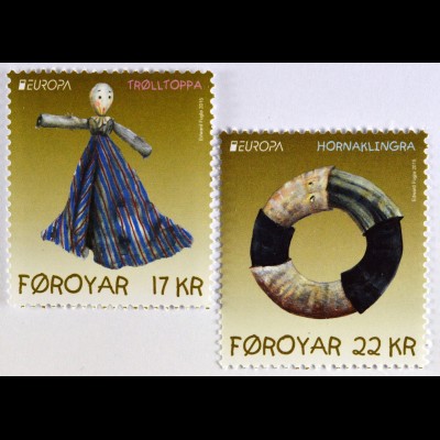 Färöer 2015 Michel Nr. 836-37 Europamarken Altes Spielzeug Europa