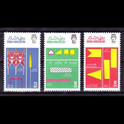 Brunei 1986, Michel Nr. 343-45, Königlixhe Insignien