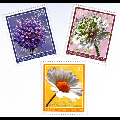 Liechtenstein 2015 Michel Nr. 1755-57 Artenreiche Magerwiesenblumen