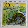 Zauneidechse Schlingnatter Bergeidechse Liechtenstein Briefmarkensatz Reptilien