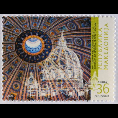 Makedonien 2006 Mi-Nr. 385 Weihe der Kuppel Petersdom in Rom