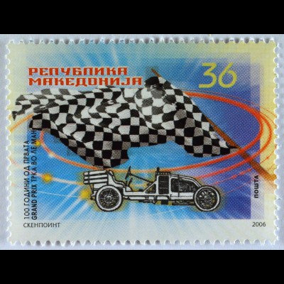 Makedonien 14. Juni 2006 Michel Nr. 393 100 Jahre Grand Prix Automobilrennen