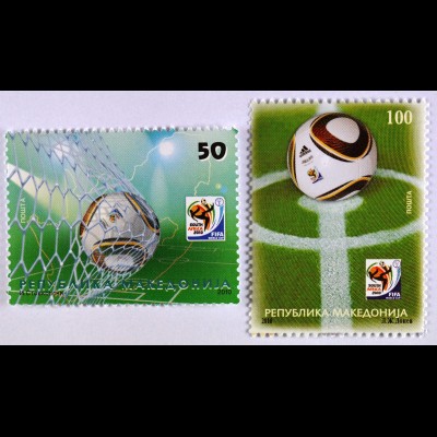 Fußball Weltmeisterschaft in Südafrika Briefmarken aus Makedonien 2010