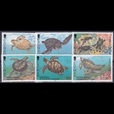 Kaiman-Inseln 1995, Michel Nr. 721-26, Meeresschildkröten