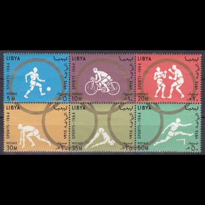 Libyen Libya 1964, Michel Nr. 160-65 A, Olympischen Spiele Tokio