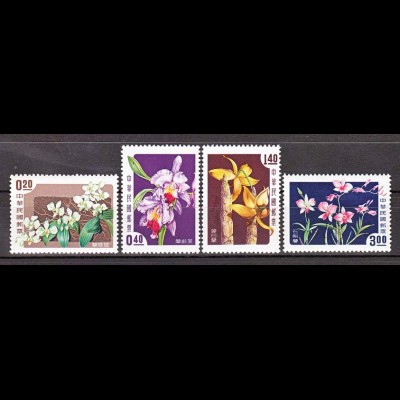 Taiwan Formosa 1958 Michel Nr. 288-91, Orchideen