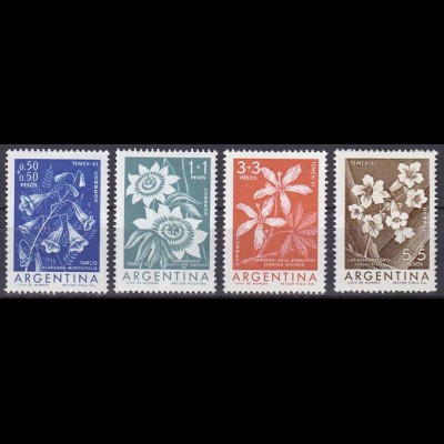 Argentinien Argentina 1960, Michel Nr. 754-57, Blumen