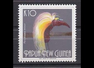 Paradiesvogel Papua Neuguinea Papua New Guinea 1991 Michel Nr. 635 